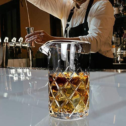 Lighten Life Cocktail Mixing Glass,20oz Mixing Glass with Thick Bottom,Premium Old Fashioned Bar Mixer Glass for Stirring Drinks,Professional Stirring Glass Cocktail beaker