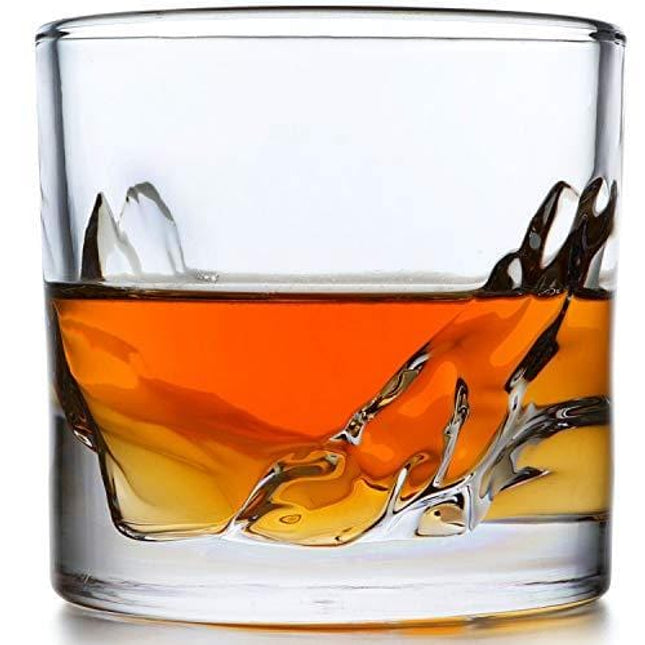 LIITON Whiskey Glass Set of 4: Heavy Whisky Tumbler Best as Old Fashioned Glasses