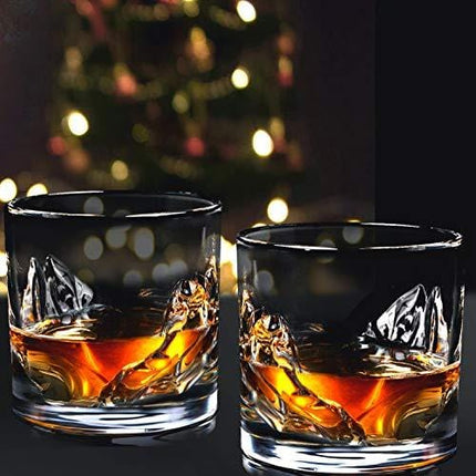LIITON Whiskey Glass Set of 4: Heavy Whisky Tumbler Best as Old Fashioned Glasses