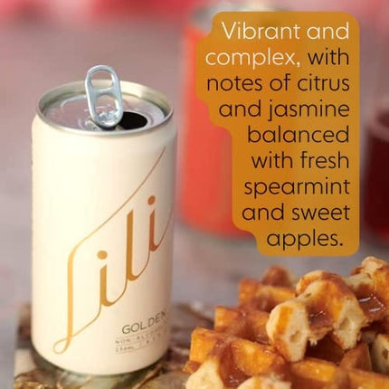 Lili Non Alcoholic Drinks - Made with Verjus, Real Fruits, Teas, and Botanicals - Carbonated Non Alcoholic Drinks, No Artificial Flavors & No Added Sugar, 6-Pack of 8 fl oz Cans (Golden Sparkler)