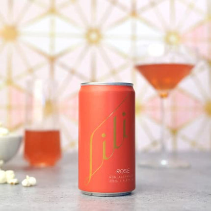 Lili Non Alcoholic Drinks - Made with Verjus, Real Fruits, Teas, and Botanicals - Carbonated Non Alcoholic Drinks, No Artificial Flavors & No Added Sugar, 6-Pack of 8 fl oz Cans (Rosé Sparkler)