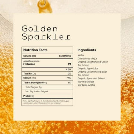 Lili Non Alcoholic Drinks - Made with Verjus, Real Fruits, Teas, and Botanicals - Carbonated Non Alcoholic Drinks, No Artificial Flavors & No Added Sugar, 6-Pack of 8 fl oz Cans (Golden Sparkler)