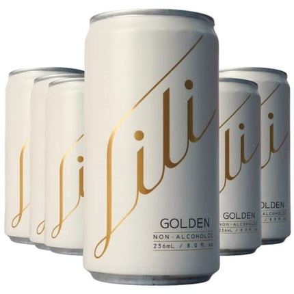 Lili Non Alcoholic Drinks - Made with Verjus, Real Fruits, Teas, and Botanicals - Carbonated Non Alcoholic Drinks, No Artificial Flavors & No Added Sugar, 6-Pack of 8 fl oz Cans (Golden Sparkler)