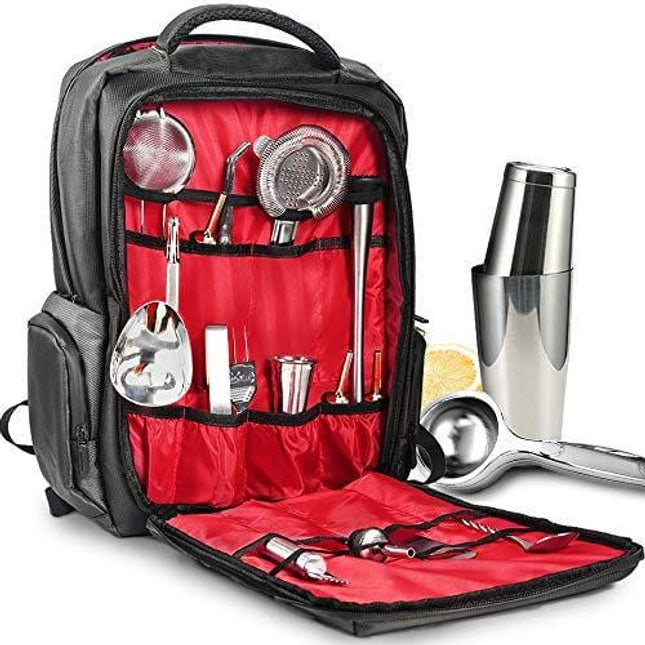 Bartender Travel Bar Bag - Professional Waterproof Bar Wine Carrier Set Bartender Bag for Carrying - CBBK0004 (Bag Only)