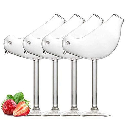 Cocktail Glass - 150ml Creative Bird Design Cocktail Glass Set of 4 Individuality Glass Goblet- GLASS0004 (4)