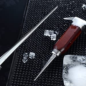 Ice Pick - 17cm / 7" Stainless Steel Ice Chipper with Wood Handle, Japanese Style Ice Crusher ideal for Bars, Bartender. Best Carving Tool (7inch)