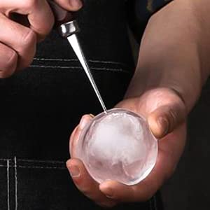 Ice Pick - 17cm / 7" Stainless Steel Ice Chipper with Wood Handle, Japanese Style Ice Crusher ideal for Bars, Bartender. Best Carving Tool (7inch)