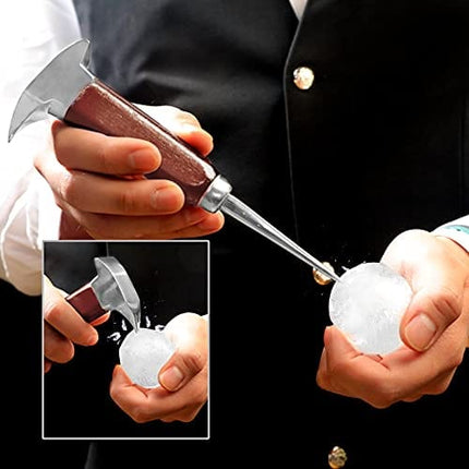 Ice Pick - 17cm / 7" Stainless Steel Ice Chipper with Wood Handle, Japanese Style Ice Crusher ideal for Bars, Bartender. Best Carving Tool (7inch)