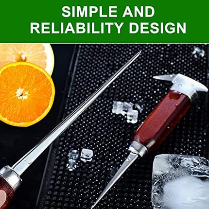 Ice Pick - 17cm / 7" Stainless Steel Ice Chipper with Wood Handle, Japanese Style Ice Crusher ideal for Bars, Bartender. Best Carving Tool (7inch)