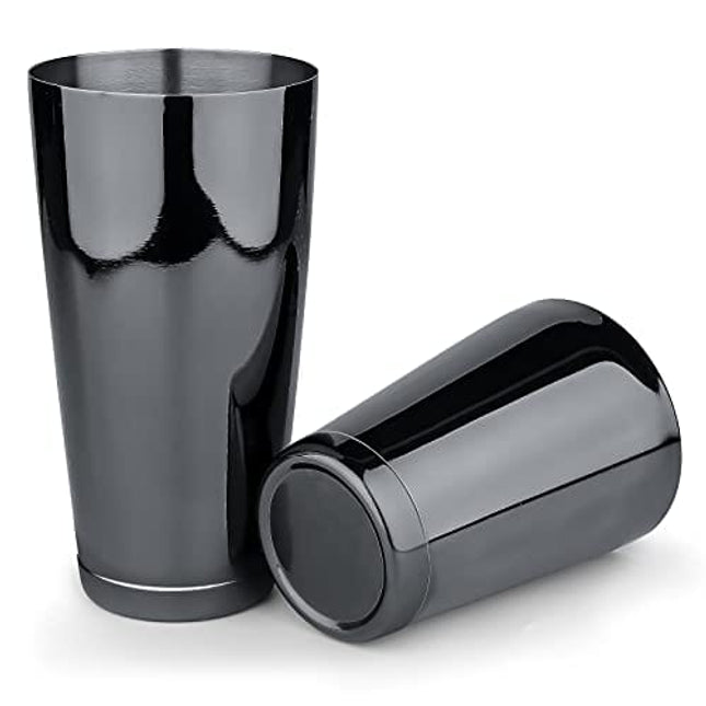 Stainless Steel Boston Shaker - 2-piece 18oz & 28oz Professional Bartender Cocktail Shaker Bartender Shaker Kit - CTSK0013 (Black)