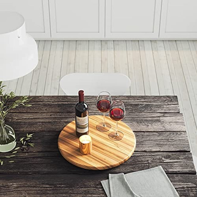 Lipper International Acacia Wood 18" Lazy Susan Kitchen Turntable