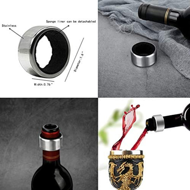 Medieval GOT Dragon Chalice Goblet Dungeons & Dragons Game Gift Ideas of Thrones Merchandise Drinking Cup Vessel with Wine Drip Ring