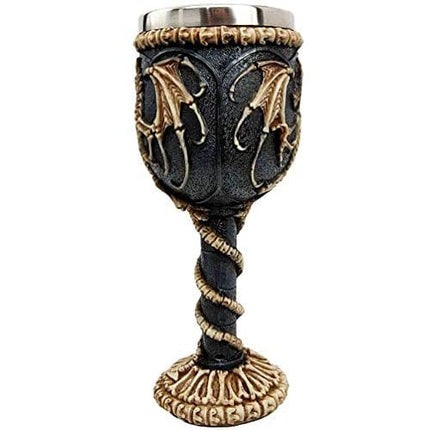 Medieval GOT Dragon Chalice Goblet Dungeons & Dragons Game Gift Ideas of Thrones Merchandise Drinking Cup Vessel with Wine Drip Ring