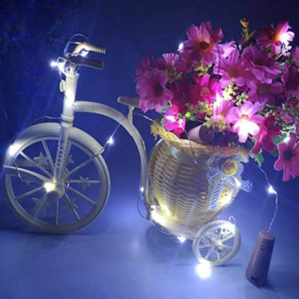 LiyuanQ Wine Bottle Lights with Cork, 15 Pack Battery Operated Cork Lights + 9 PCS Extra Replacement Batteries with Fairy Mini String Lights for Party Wedding Decor Cool White (Bottle not Included)