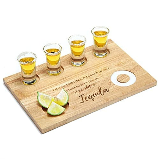 LOBUBT Shot Glasses holder with Salt Rim Shot Glass Set Funny Shot Glasses Good Helper for Bar,Restaurant,Party,Family Gathering, Gifts for Adults