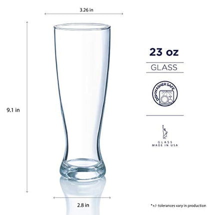 Luminarc Craft Brew 23 Ounce Grand Pilsner, Set Of 4, Clear