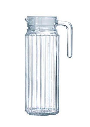 Luminarc Quadro Jug with White Lid, 37 ounce, Clear