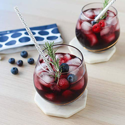 Lunchskins 50-Pack Chevron Blue Long-Lasting Biodegradable Paper Straws – Odor + Taste-Free - Eco- Friendly Straws for water, Juice, Soda, Cocktails, Shakes, Smoothies and more