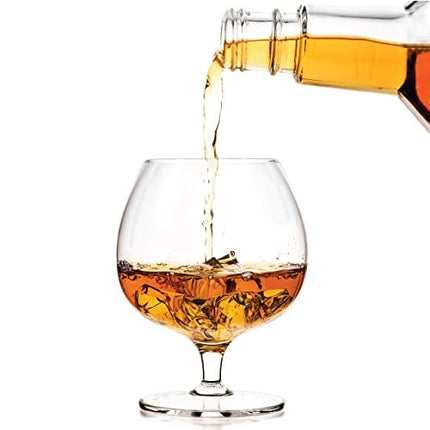 Luxbe - Cognac Brandy Crystal Small Glasses Snifter, Set of 2 - Handcrafted - Good for Bourbon Whiskey - 12-ounce