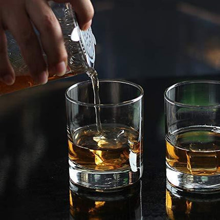 Whiskey Glasses,Set of 2,11 oz,Premium Scotch Glasses,Bourbon Glasses for Cocktails,Rock Style Old Fashioned Drinking Glassware,Perfect for Father's Day Gifts,Party,Bars, Restaurants and Home