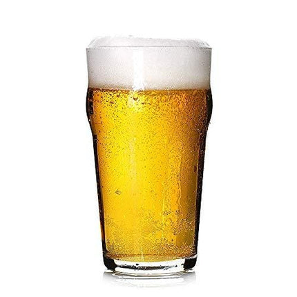 Pint Glasses,20 OZ British Beer Glass,Classics Craft Beer Glasses,Premium Beer Drinking Glasses Tumbler Set of 4, Pub Beer Glasses,Unique Design Beer Drinking Glasses Easy Stacking in The Cupboard