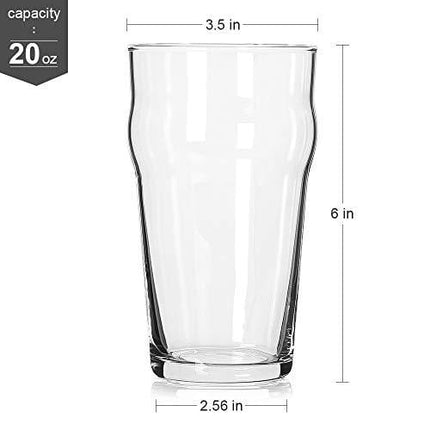 Pint Glasses,20 OZ British Beer Glass,Classics Craft Beer Glasses,Premium Beer Drinking Glasses Tumbler Set of 4, Pub Beer Glasses,Unique Design Beer Drinking Glasses Easy Stacking in The Cupboard