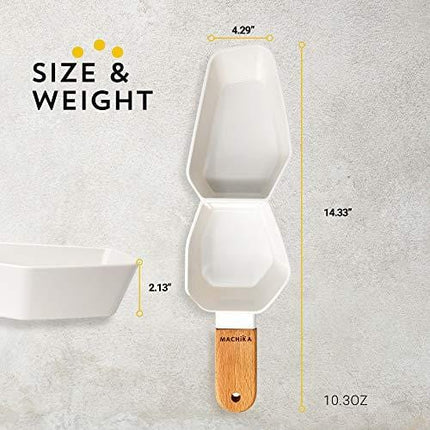 Machika Divided Serving Dish with Plastic Compartments and Bamboo Handle, Relish Tray, Perfect Serving Bowl for Parties, Nuts, Fruits, Chips and Dip Platter, Candy, Snacks Bar, Appetizer and Much More