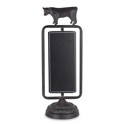 Rustic Farmhouse Tabletop Chalkboard Sign,Metal Frame Decorative Chalkboard on Stand - Black 16" H