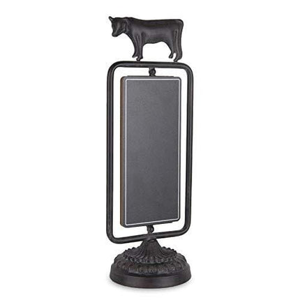 Rustic Farmhouse Tabletop Chalkboard Sign,Metal Frame Decorative Chalkboard on Stand - Black 16" H