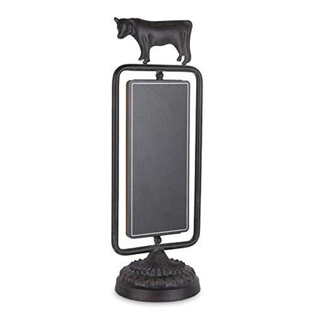 Rustic Farmhouse Tabletop Chalkboard Sign,Metal Frame Decorative Chalkboard on Stand - Black 16" H