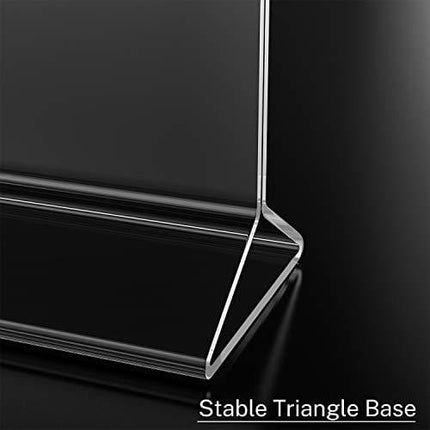 MaxGear Acrylic Sign Holder-Table Card Display-4 X 6 inches Clear Sign Display Holder-Plastic Table Menu Stand -Double Sided Ad Picture Frame for Office, Home, Store, Restaurant, 6 Pack