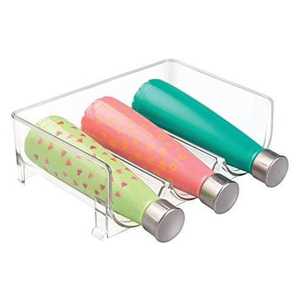 mDesign Modern Plastic Stackable Vertical Standing Water Bottle Holder Stand - Storage Organizer for Kitchen Countertops, Pantry, Fridge - Each Rack Holds 3 Containers, 2 Pack - Clear