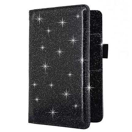 Menesia Glitter Server Book Organizer for Waitress,Black Waiter Serving Book,Waitstaff Server Order Pads,Guest Checks Books Holder for Restaurant Fit Server Apron