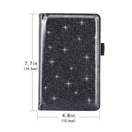 Menesia Glitter Server Book Organizer for Waitress,Black Waiter Serving Book,Waitstaff Server Order Pads,Guest Checks Books Holder for Restaurant Fit Server Apron