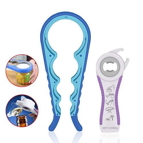 Jar Opener, 5 in 1 Multi Function Can Opener Bottle Opener Kit with Silicone Handle Easy to Use for Children, Elderly and Arthritis Sufferers