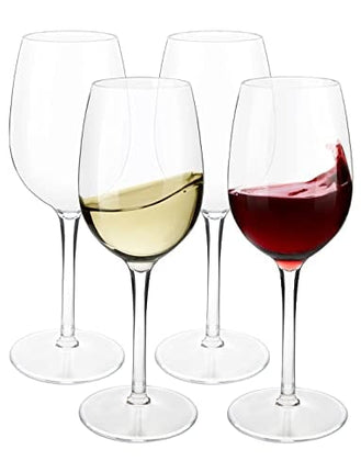 MICHLEY Unbreakable Red Wine Glasses, Tritan Plastic Shatterproof Wine Goblets 12.5 oz, Set of 4