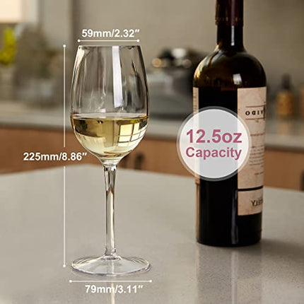 MICHLEY Unbreakable Red Wine Glasses, Tritan Plastic Shatterproof Wine Goblets 12.5 oz, Set of 4