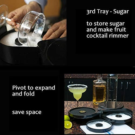 2 Sets Bar Glass Rimmers Salters and Ice Cube Clips for Margarita Cocktail Bartender Tool Party