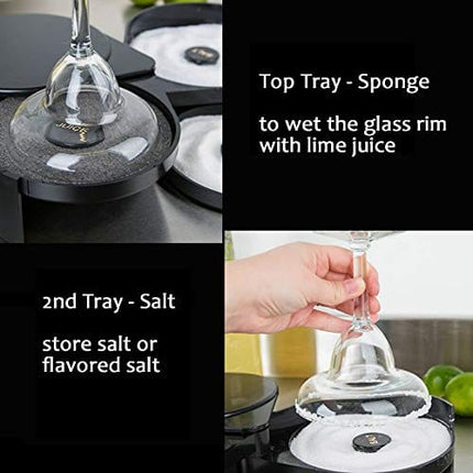 2 Sets Bar Glass Rimmers Salters and Ice Cube Clips for Margarita Cocktail Bartender Tool Party