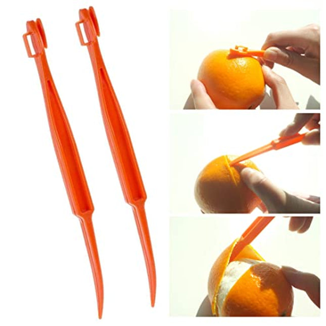Minjie 2 pcs orange peeler tool Citrus Peeler in Bright Orange Color - Replaces Tupperware Peeler Bright Orange