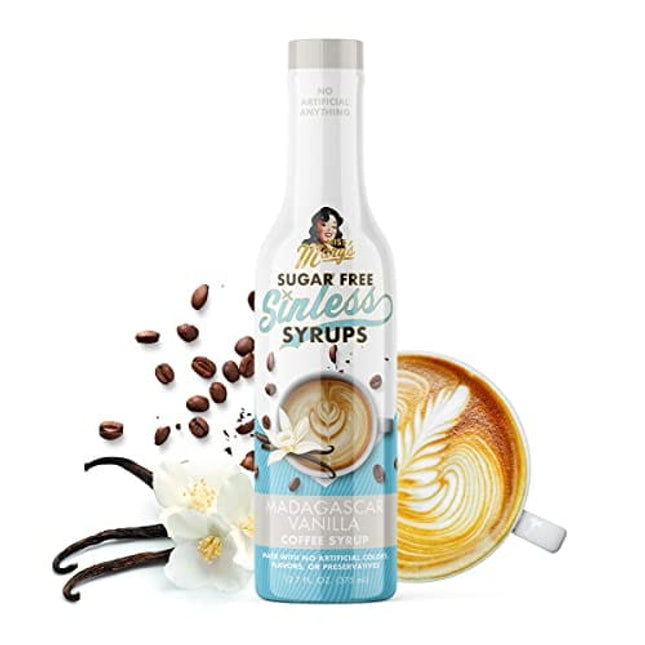 Miss Mary's Madagascar Vanilla Sugar Free Coffee Syrup- Natural and Organic ingredients, Zero Carbs, Keto Friendly, No Artificial Anything.