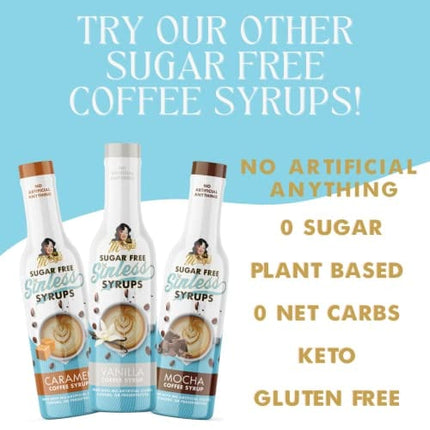 Miss Mary’s Sugar Free Simple Syrup - No Artificial Ingredients, Keto Friendly, Plant Based/Vegan, Diabetic Friendly, Gluten-free, Flavoring for Coffee, Tea, Cocktails, Baking, Sauces, 3 Pack