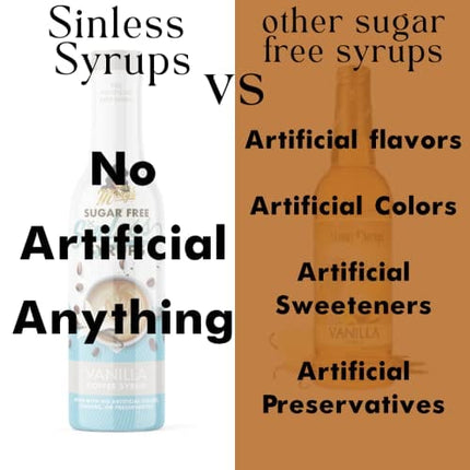 Sugar Free Mocha Sinless Syrup - Sugar Free Coffee Syrup, Hot or Iced Coffee, No Sugar, Keto Friendly, Plant Based, Natural & Organic Ingredients, No Artificial Sweetener, Mocha, 1 Pack