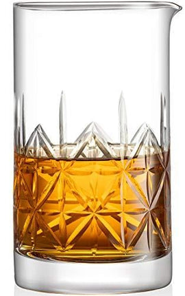 Crystal Cocktail Mixing Glass bartender Beaker // 24oz Cocktail Stirring Glass with Thick Weighted Bottom // Professional Bar Beaker Mixing Glass for an Awesome Mixing Experience