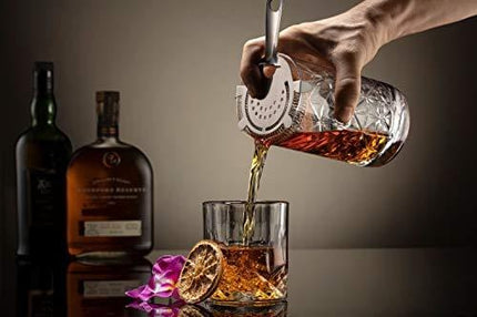 Crystal Cocktail Mixing Glass bartender Beaker // 24oz Cocktail Stirring Glass with Thick Weighted Bottom // Professional Bar Beaker Mixing Glass for an Awesome Mixing Experience