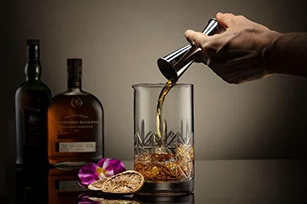 Crystal Cocktail Mixing Glass bartender Beaker // 24oz Cocktail Stirring Glass with Thick Weighted Bottom // Professional Bar Beaker Mixing Glass for an Awesome Mixing Experience