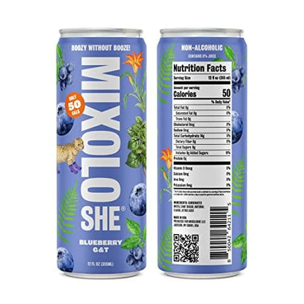 MIXOLOSHE | Blueberry G&T 12-Pack | Non-Alcoholic Cocktail | Award Winning | Low Calorie Drink