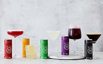 Mocktails Alcohol Free Nitro Variety 12 Pack | Mixed Case of Espresso Martini, Sangria, Moscow Mule, Cosmopolitan, Margarita | Nitrogen Charged | Premium Zero Proof Craft Cocktail | 200ml/6.8oz Cans
