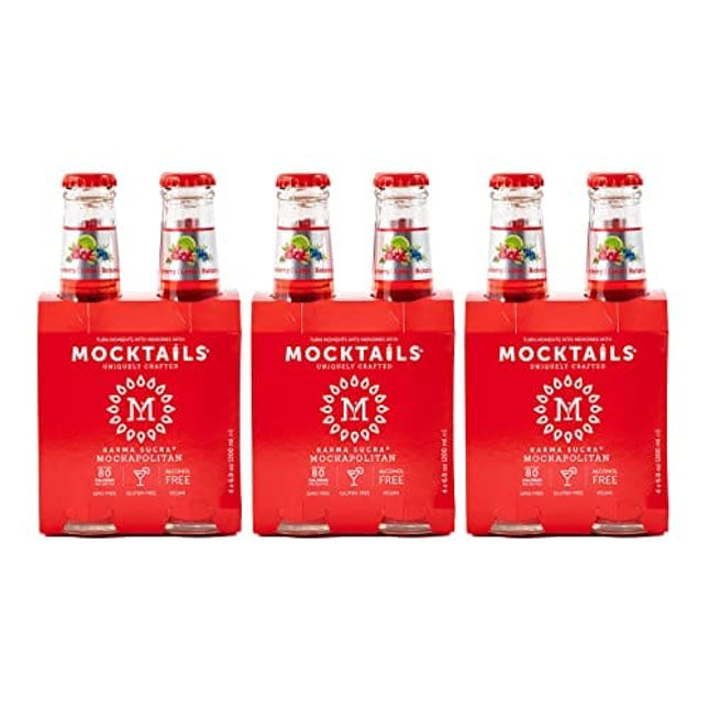Mocktails Uniquely Crafted Alcohol Free Free Karma Sucra Mockapolitan | Non-Alcoholic, Low Calorie, Vegan, Alcohol Alternative | 6.8 Fluid Ounce Pack of 12