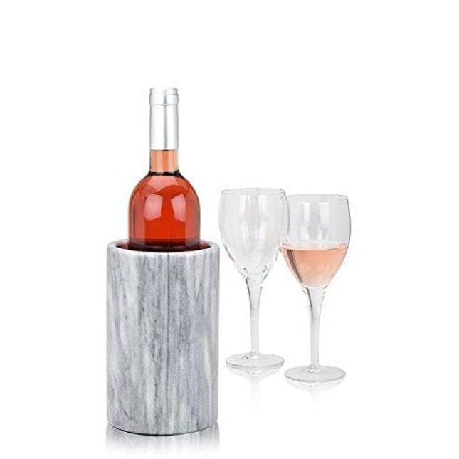 Modern Innovations Wine Chiller Elegant Grey Marble Wine Bottle Cooler Keeps Wine and Champagne Cold with Multipurpose Use as Kitchen Utensil Holder and Flower Vase (Grey)